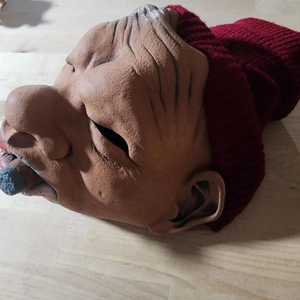 Rare! Vintage 1991 Be Something Studios One Size Le Roy Mask, Brown Attached Cap